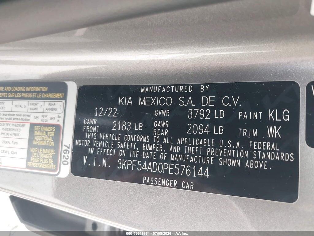 3KPF54AD0PE576144 2023 KIA FORTE photo no. 9
