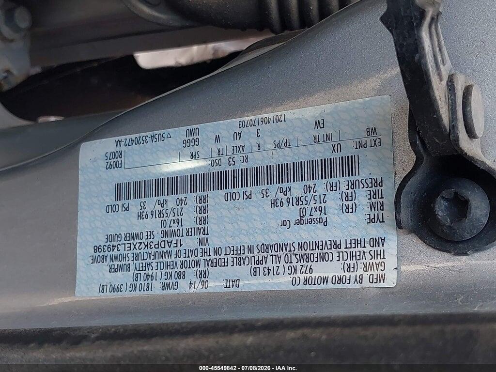 1FADP3K2XEL349398 2014 FORD FOCUS photo no. 9