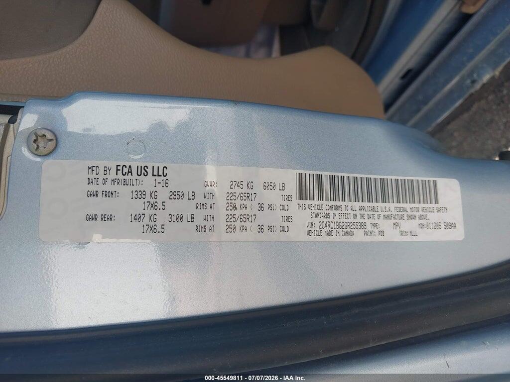 2C4RC1BG2GR255389 2016 CHRYSLER TOWN & COUNTRY photo no. 9