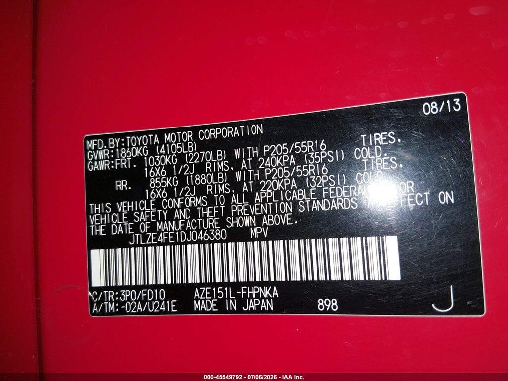JTLZE4FE1DJ046380 2013 SCION XB photo no. 9
