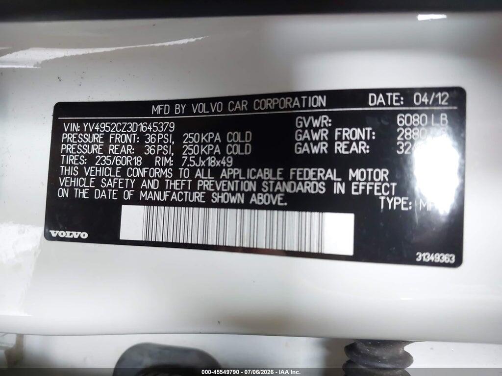 YV4952CZ3D1645379 2013 VOLVO XC90 photo no. 9