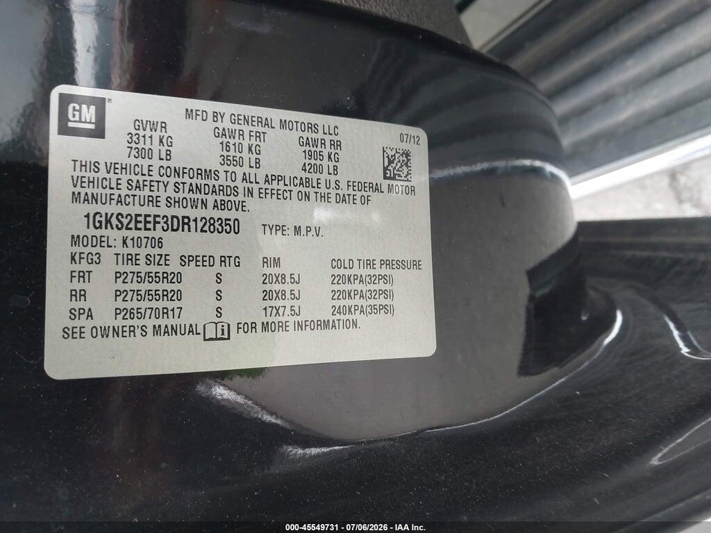 1GKS2EEF3DR128350 2013 GMC YUKON photo no. 9