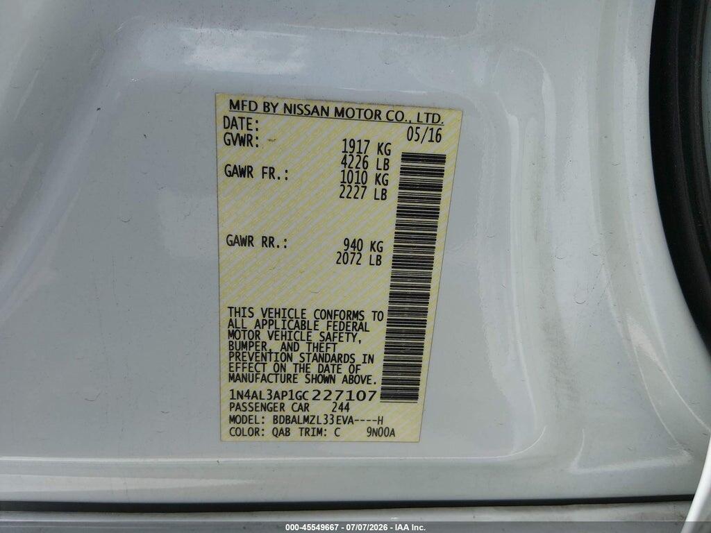 1N4AL3AP1GC227107 2016 NISSAN ALTIMA photo no. 9