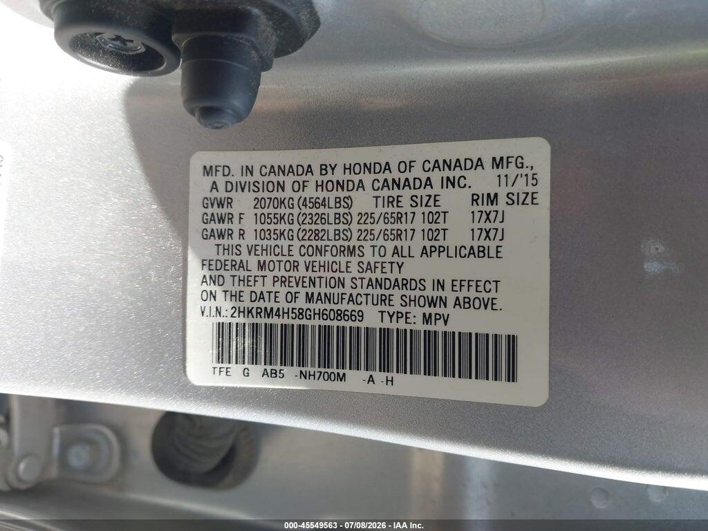 2HKRM4H58GH608669 2016 HONDA CR-V photo no. 9