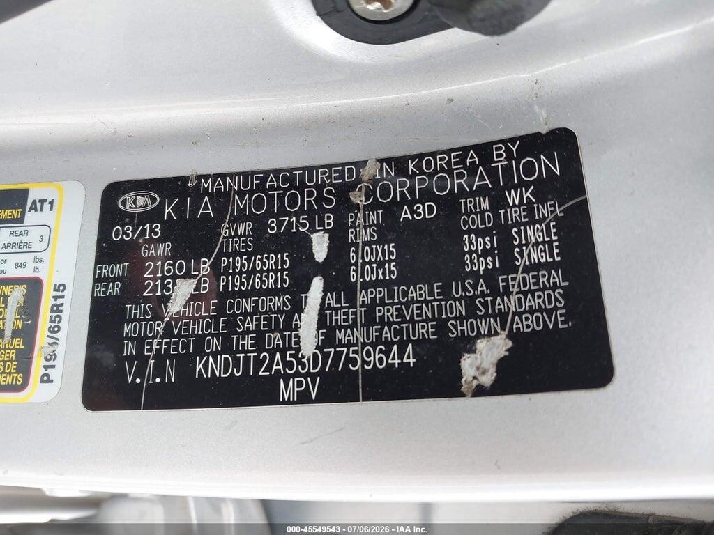 KNDJT2A53D7759644 2013 KIA SOUL photo no. 9