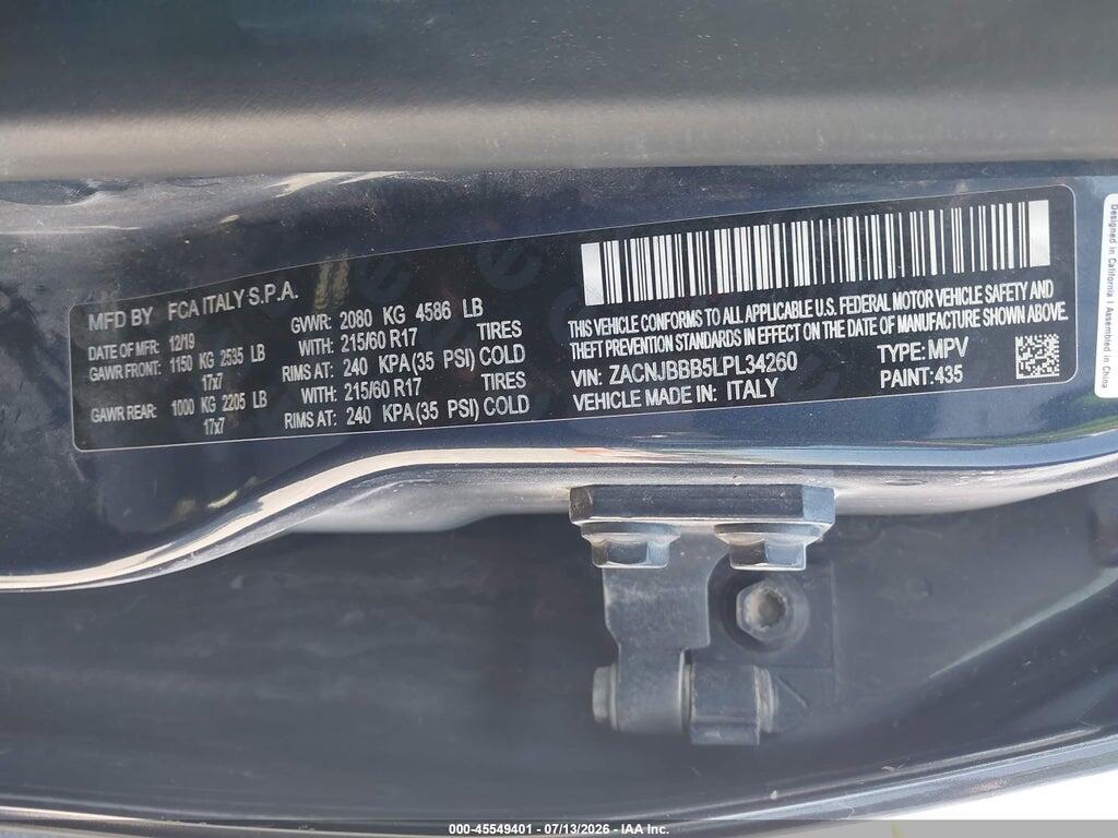 ZACNJBBB5LPL34260 2020 JEEP RENEGADE photo no. 9