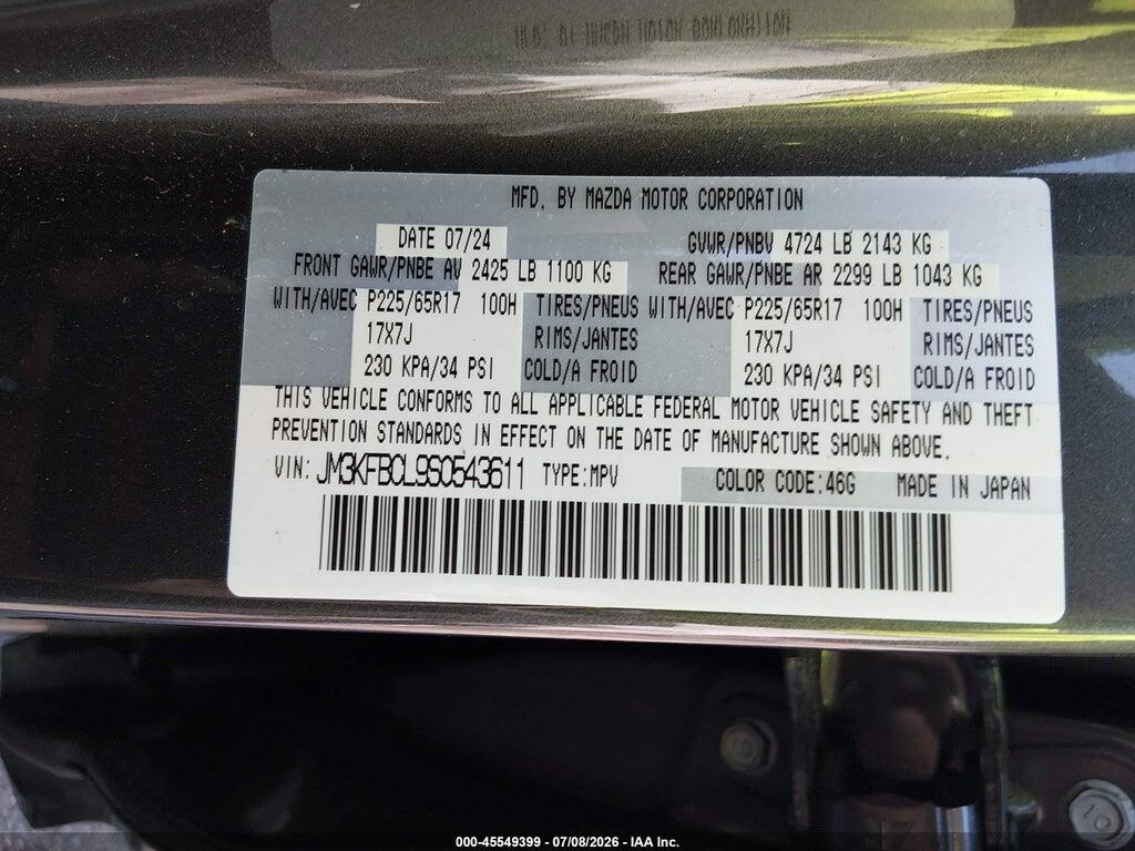 JM3KFBCL9S0543611 2025 MAZDA CX-5 photo no. 9