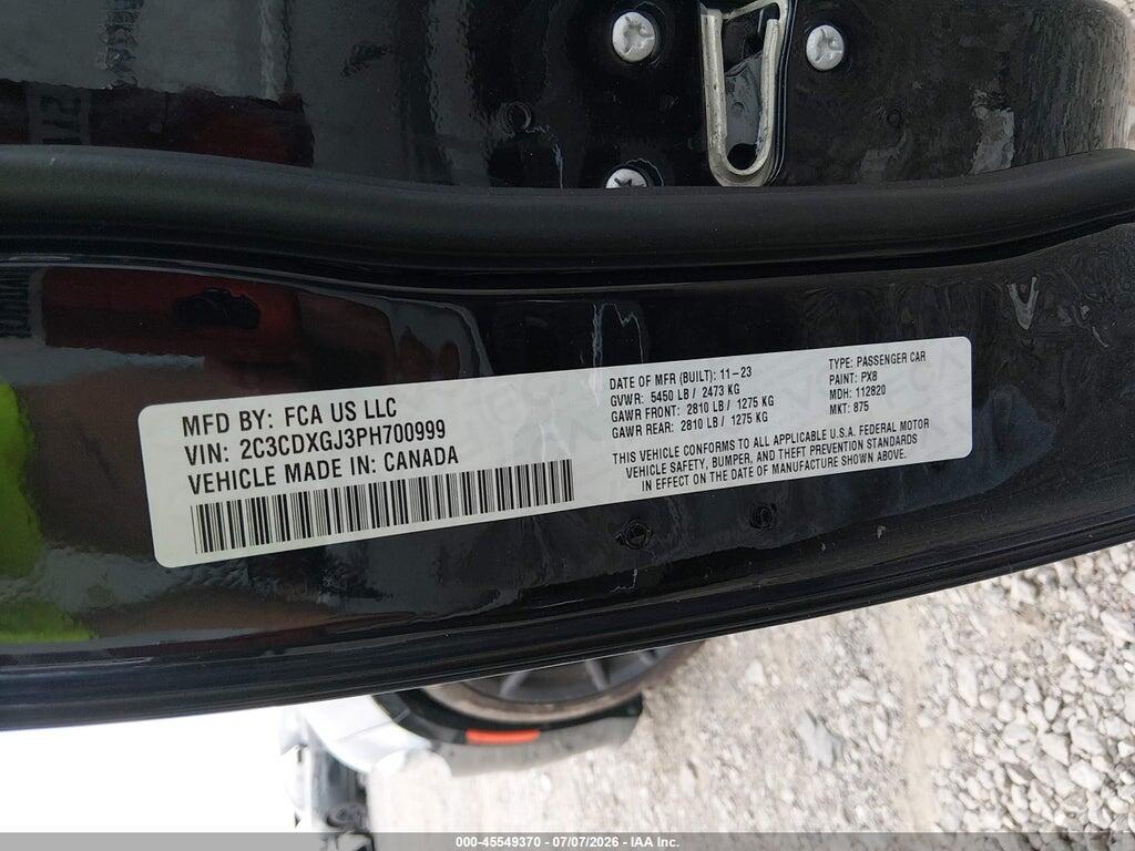 2C3CDXGJ3PH700999 2023 DODGE CHARGER photo no. 9
