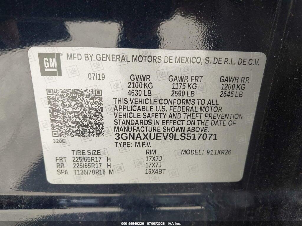 3GNAXUEV9LS517071 2020 CHEVROLET EQUINOX photo no. 9
