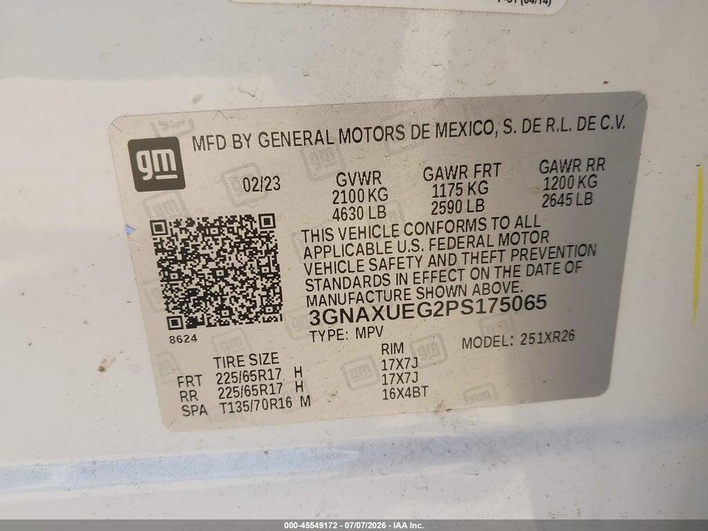 3GNAXUEG2PS175065 2023 CHEVROLET EQUINOX photo no. 9