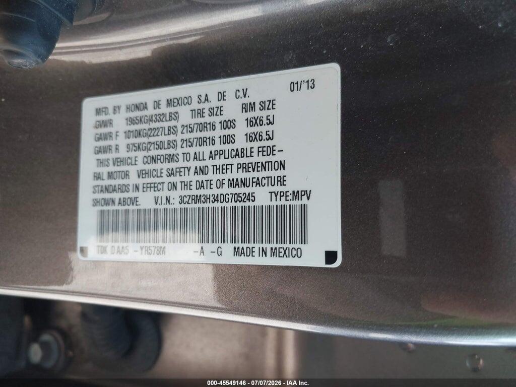 3CZRM3H34DG705245 2013 HONDA CR-V photo no. 9