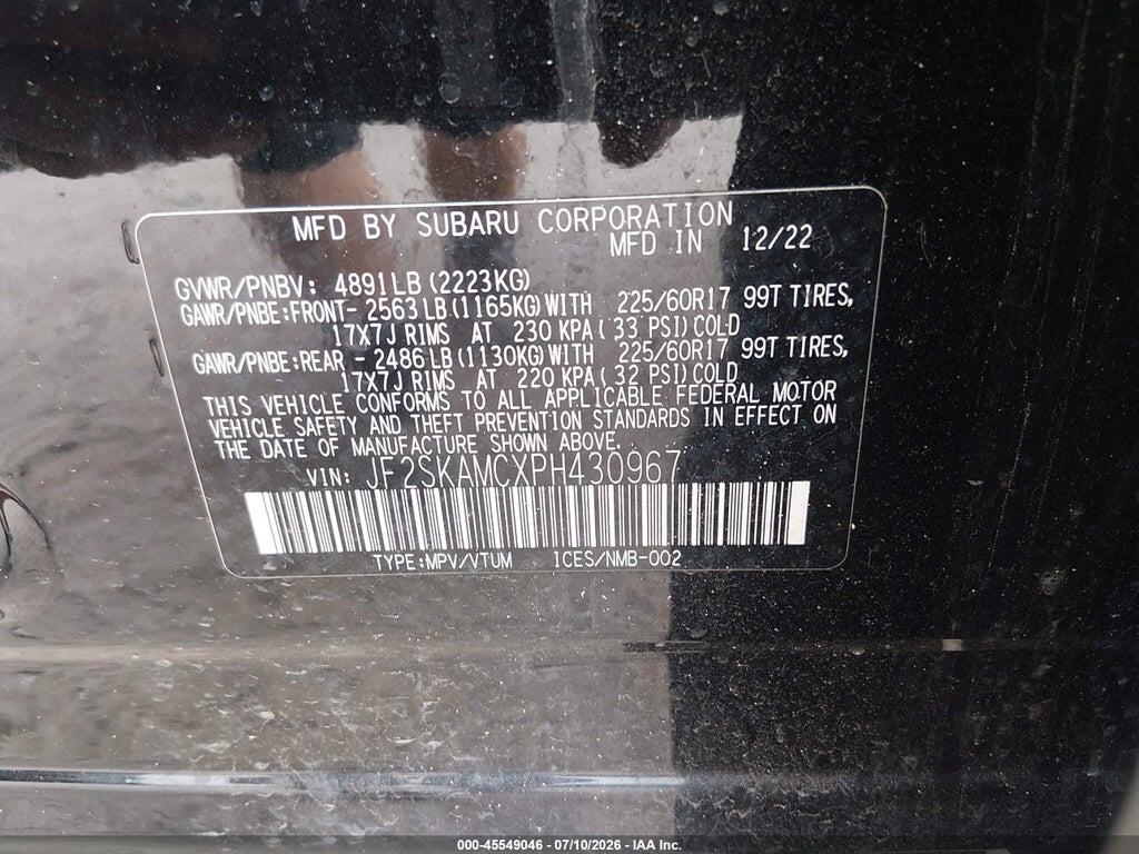 JF2SKAMCXPH430967 2023 SUBARU FORESTER photo no. 9