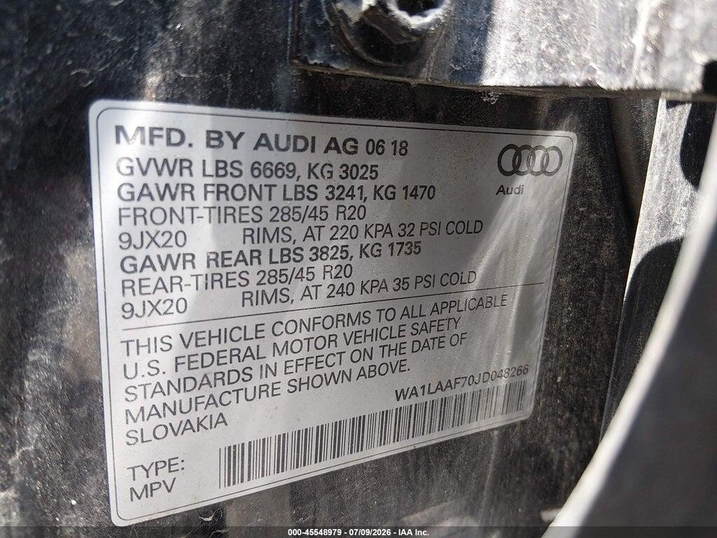 WA1LAAF70JD048266 2018 AUDI Q7 photo no. 9