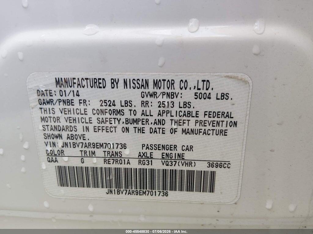 JN1BV7AR9EM701736 2014 INFINITI Q50 photo no. 9