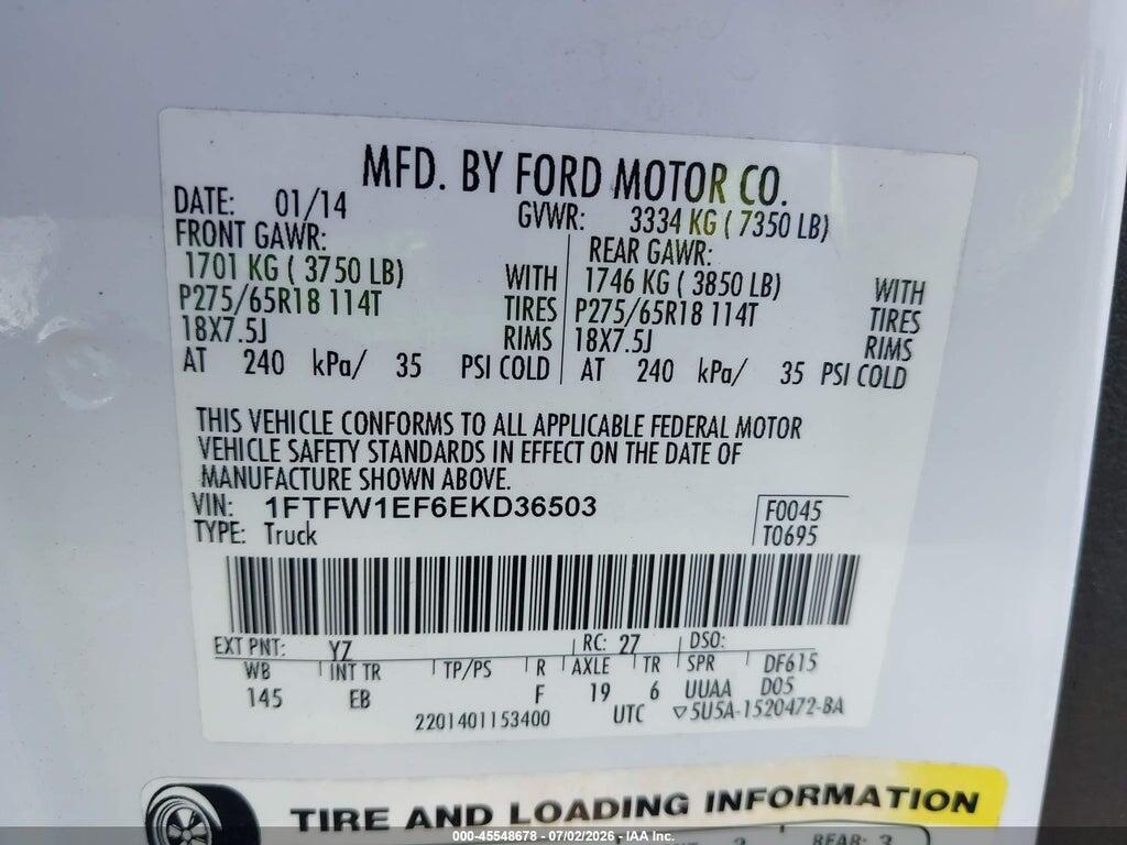 1FTFW1EF6EKD36503 2014 FORD F-150 photo no. 9