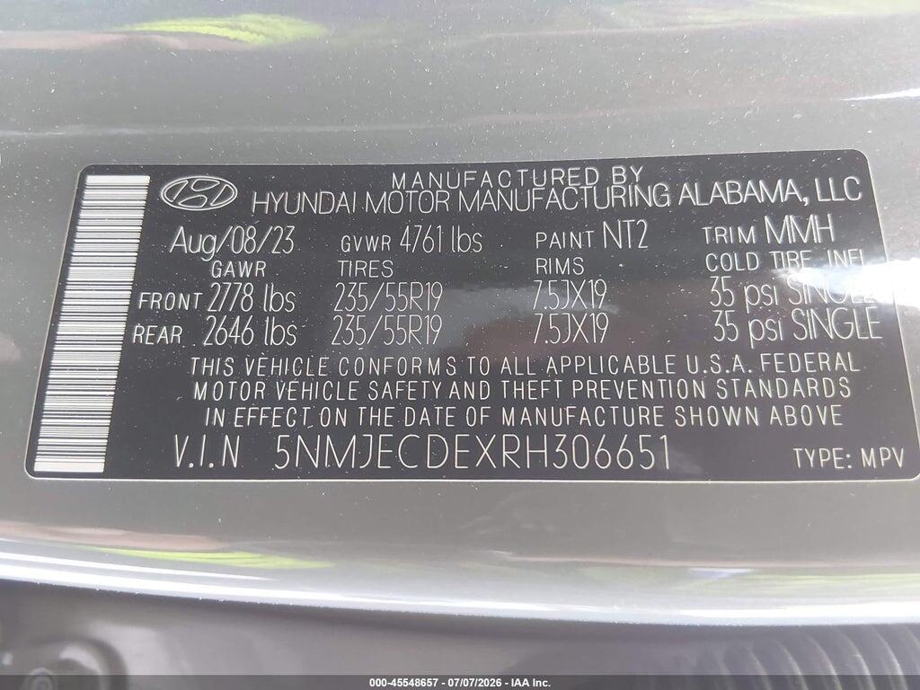 5NMJECDEXRH306651 2024 HYUNDAI TUCSON photo no. 9