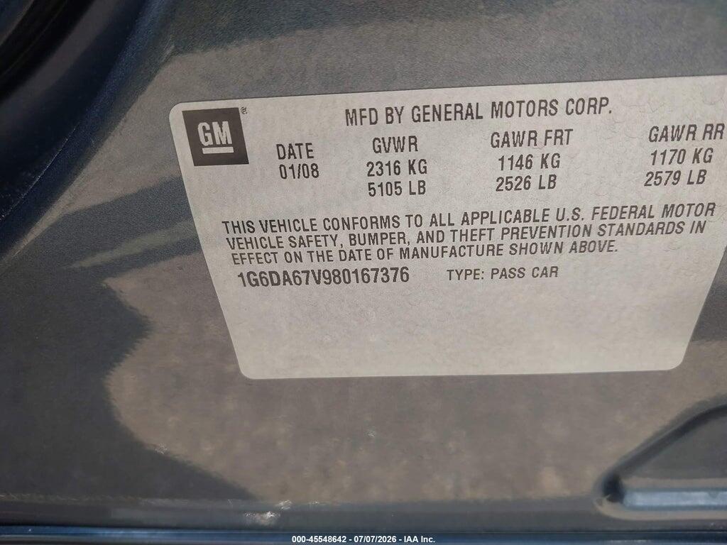 1G6DA67V980167376 2008 CADILLAC STS photo no. 9