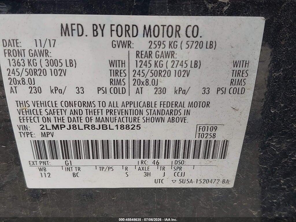 2LMPJ8LR8JBL18825 2018 LINCOLN MKX photo no. 9
