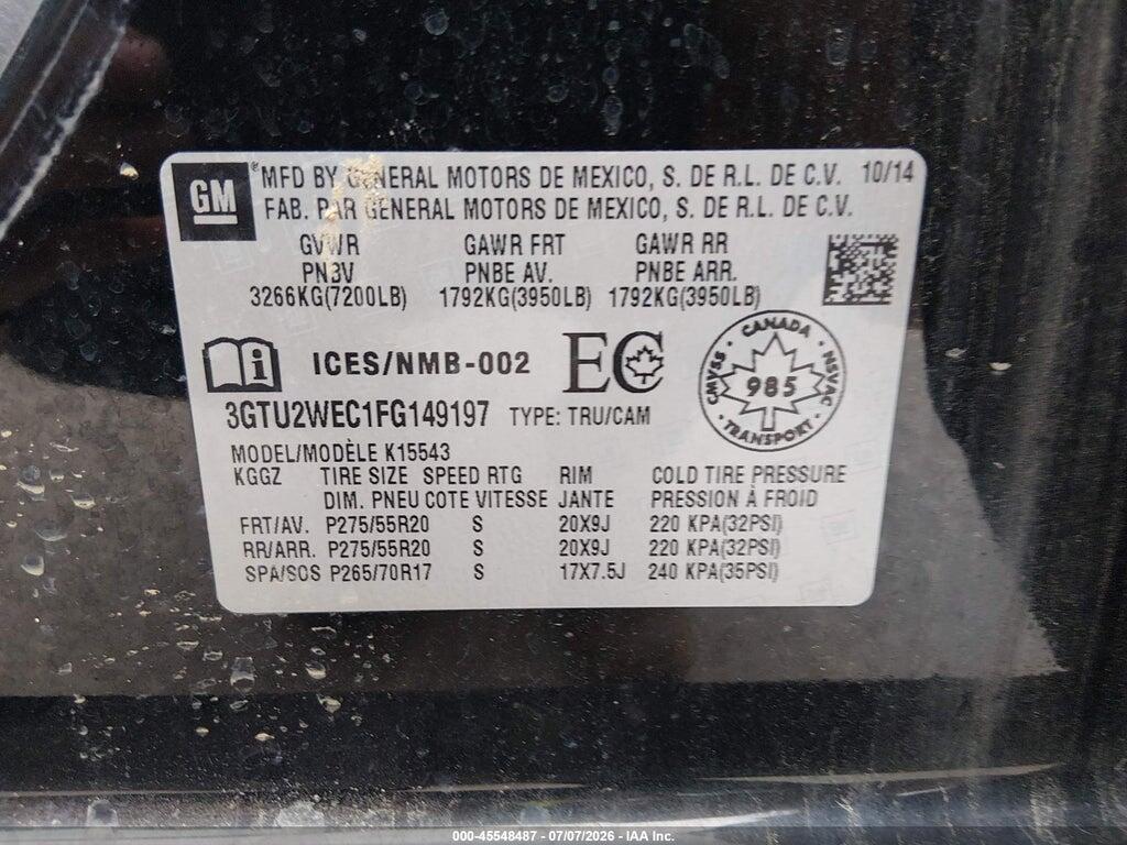 3GTU2WEC1FG149197 2015 GMC SIERRA 1500 photo no. 9