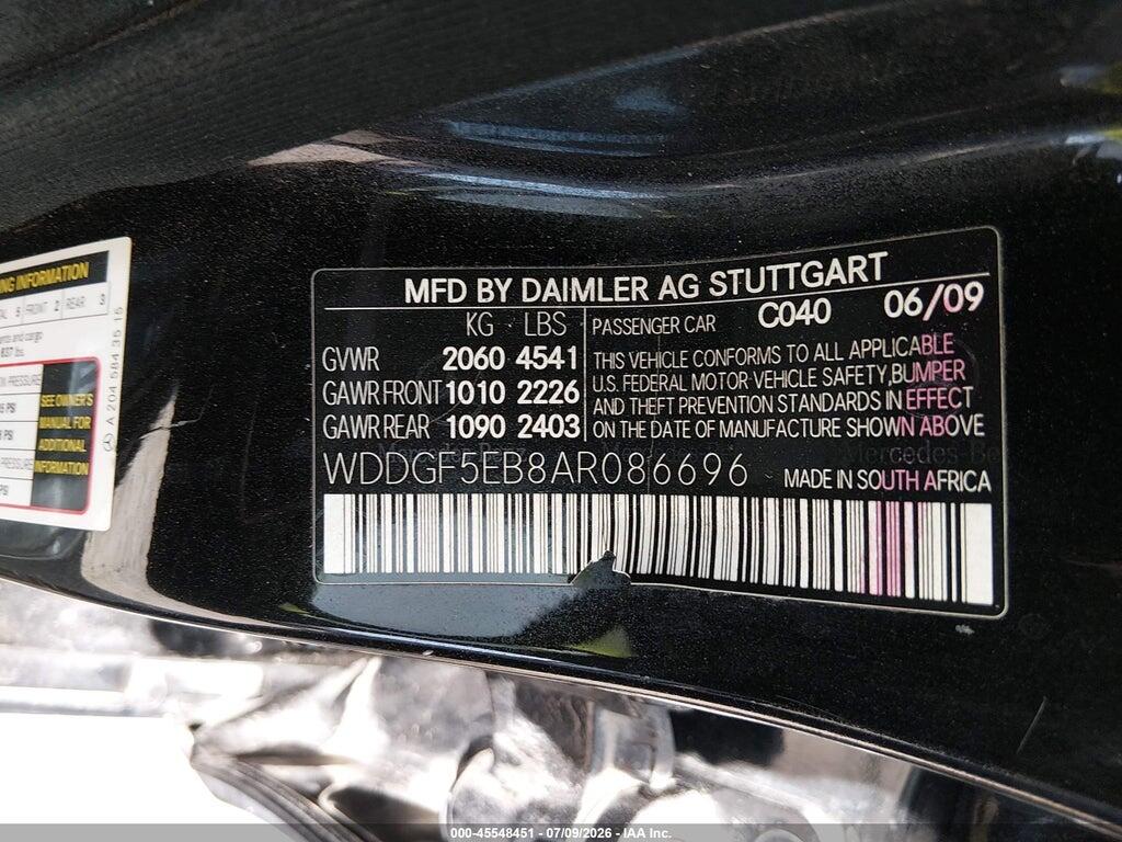 WDDGF5EB8AR086696 2010 MERCEDES-BENZ C 300 photo no. 9