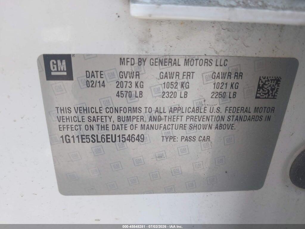 1G11E5SL6EU154649 2014 CHEVROLET MALIBU photo no. 9