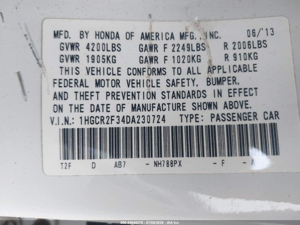 1HGCR2F34DA230724 2013 HONDA ACCORD photo no. 9