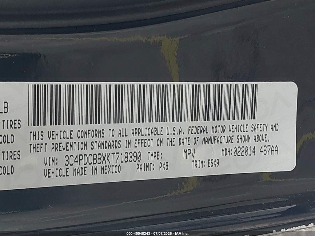 3C4PDCBBXKT718390 2019 DODGE JOURNEY photo no. 9