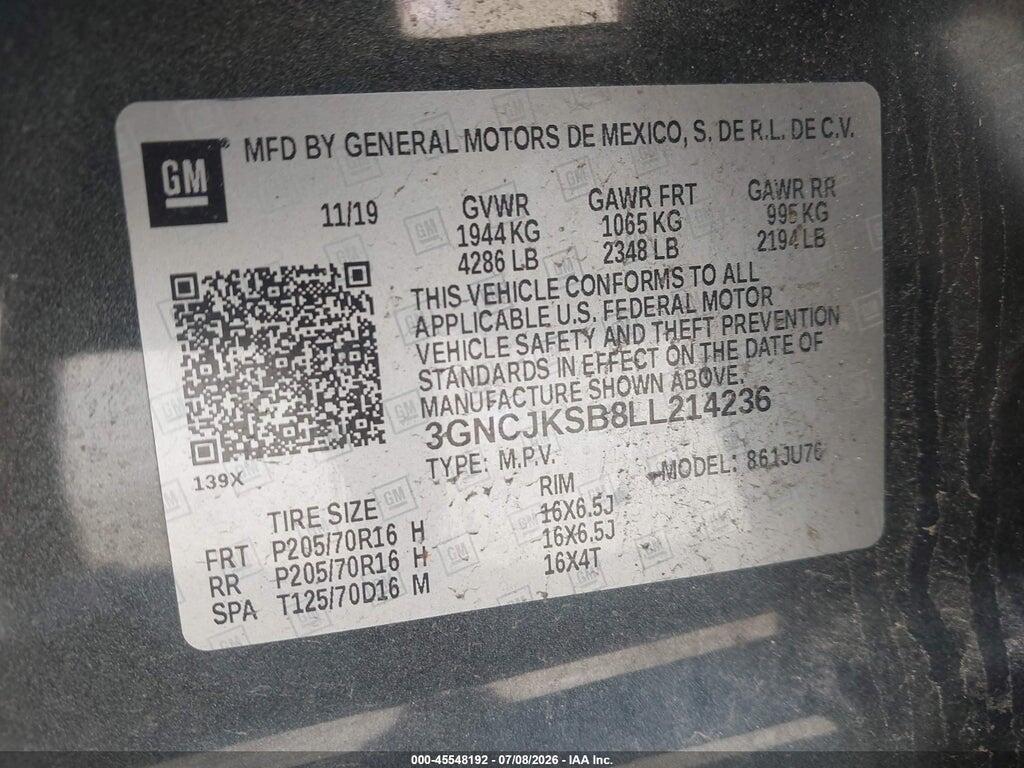 3GNCJKSB8LL214236 2020 CHEVROLET TRAX photo no. 9