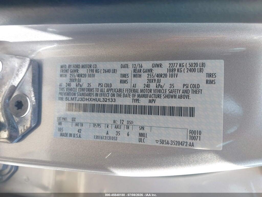 5LMTJ3DHXHUL32133 2017 LINCOLN MKC photo no. 9