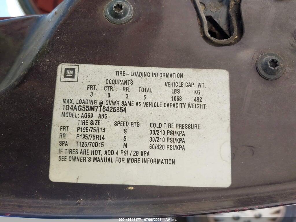 1G4AG55M7T6426354 1996 BUICK CENTURY photo no. 9