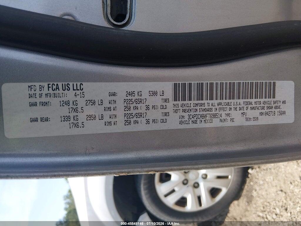 3C4PDCAB0FT698514 2015 DODGE JOURNEY photo no. 9