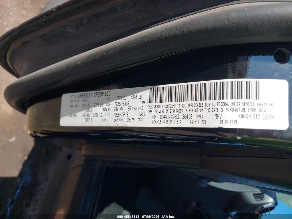1C4AJWAG0CL130413 2012 JEEP WRANGLER photo no. 9