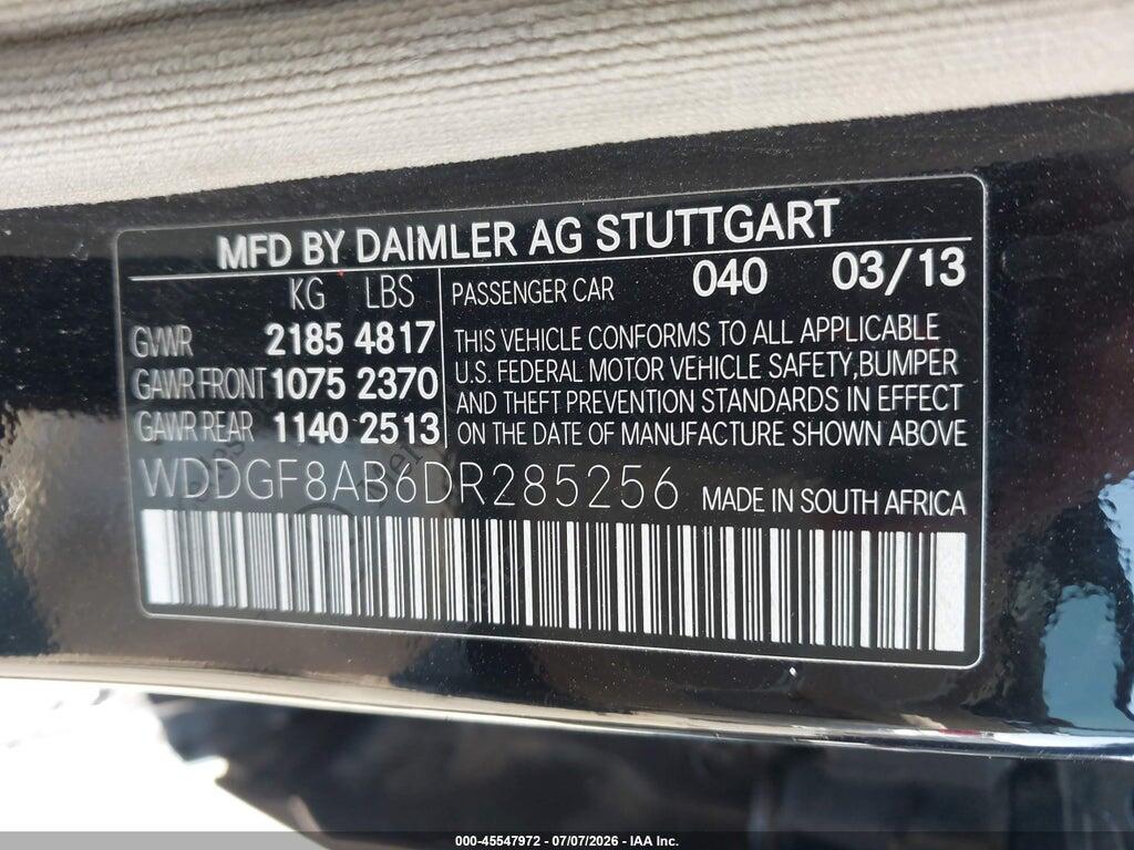 WDDGF8AB6DR285256 2013 MERCEDES-BENZ C 300 photo no. 9