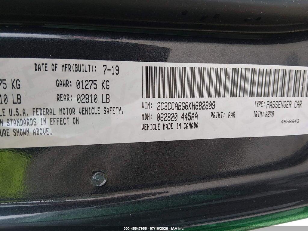 2C3CCABG6KH682809 2019 CHRYSLER 300 photo no. 9