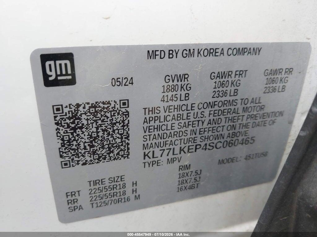 KL77LKEP4SC060465 2025 CHEVROLET TRAX photo no. 9