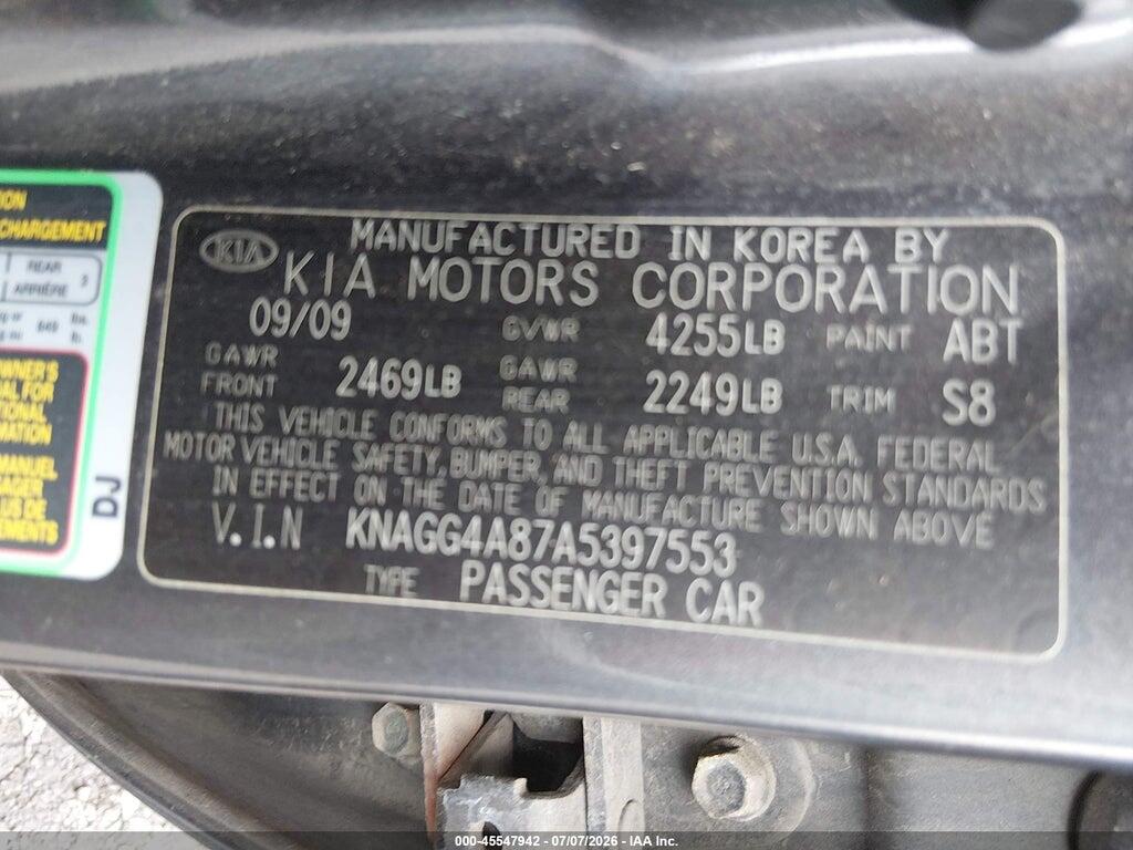 KNAGG4A87A5397553 2010 KIA OPTIMA photo no. 9