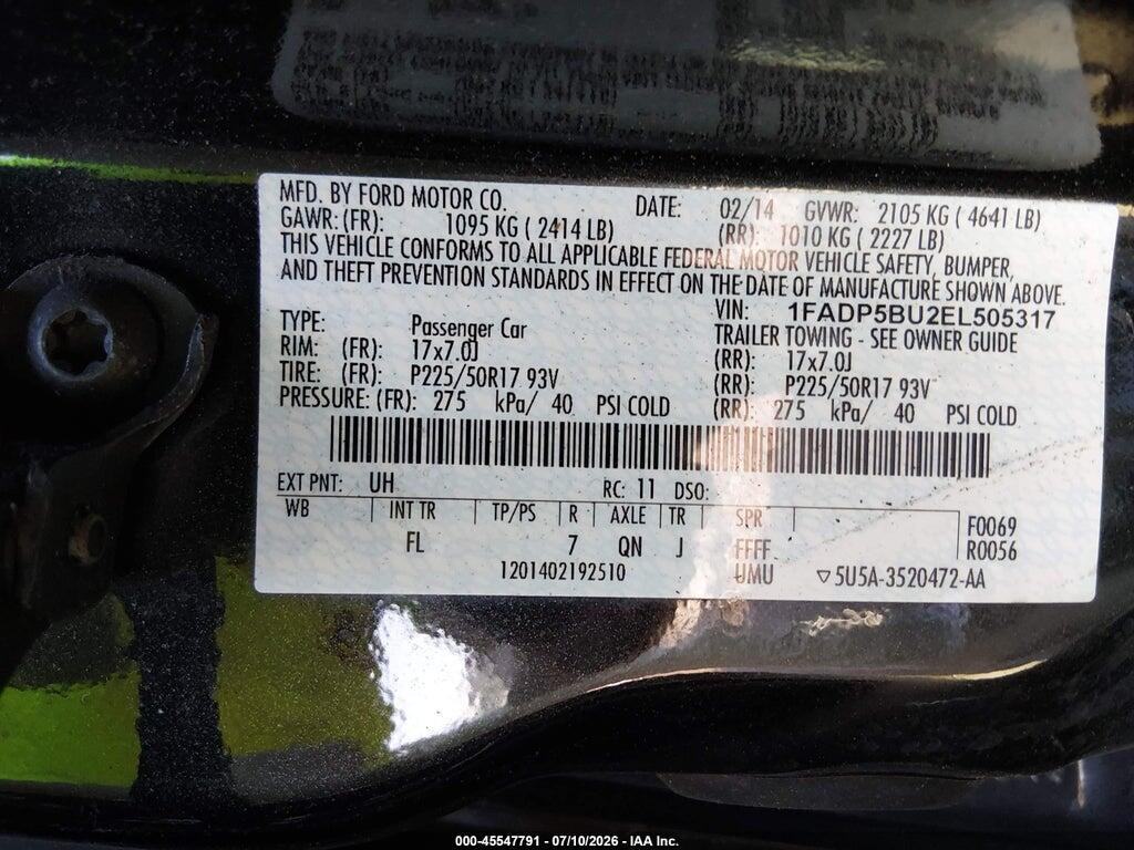 1FADP5BU2EL505317 2014 FORD C-MAX HYBRID photo no. 9