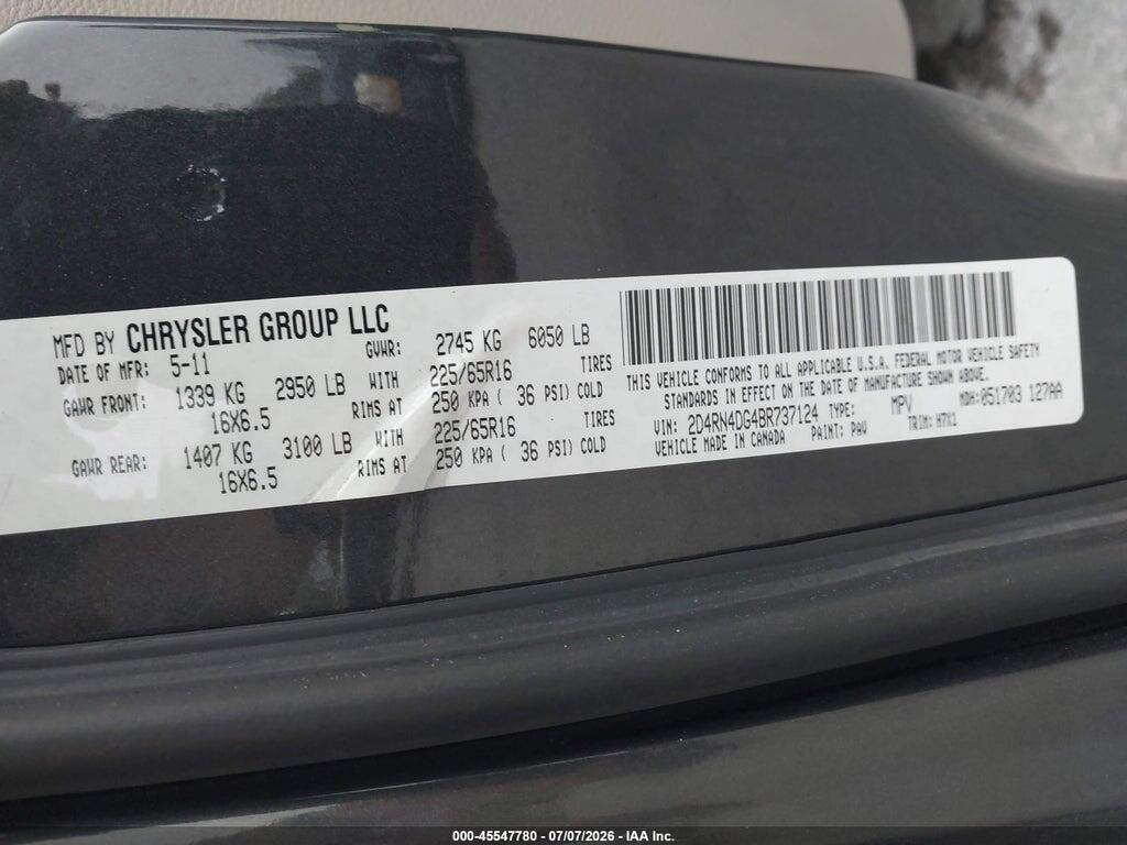 2D4RN4DG4BR737124 2011 DODGE GRAND CARAVAN photo no. 9