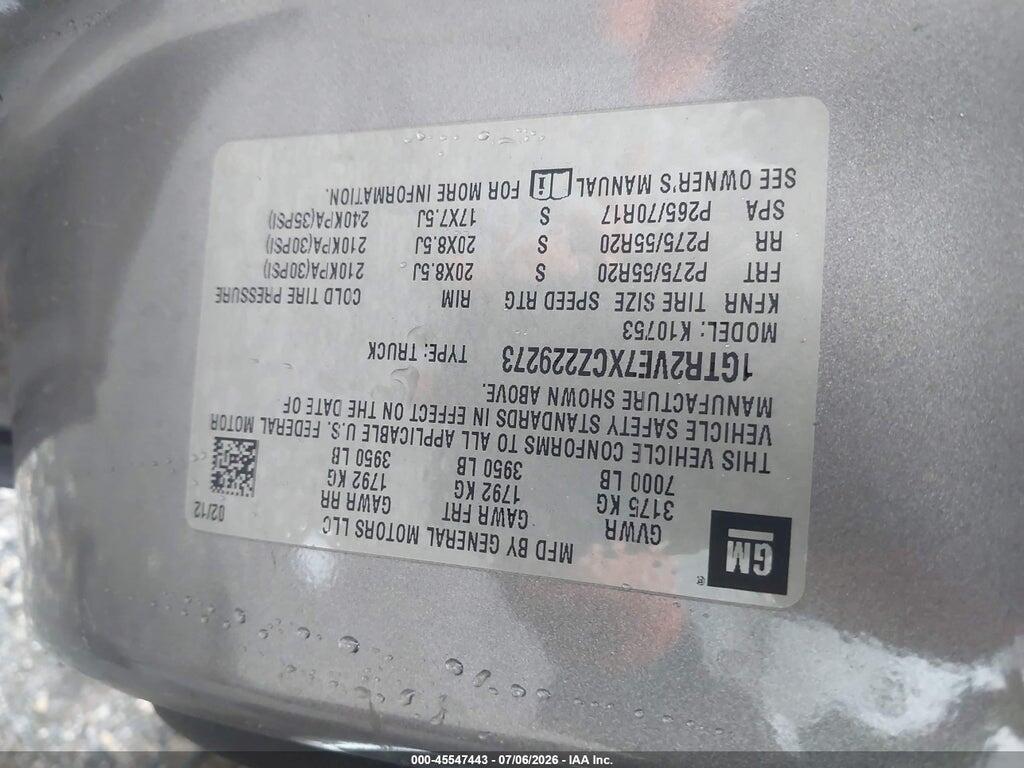 1GTR2VE7XCZ229273 2012 GMC SIERRA 1500 photo no. 9