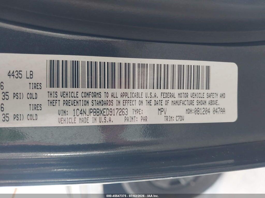 1C4NJPBBXED917263 2014 JEEP PATRIOT photo no. 9
