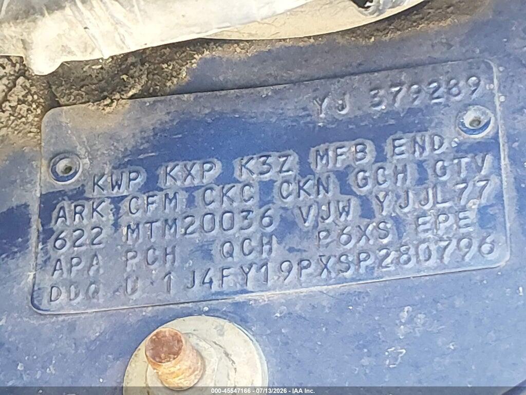 1J4FY19PXSP280796 1995 JEEP WRANGLER / YJ photo no. 9