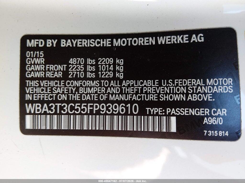 WBA3T3C55FP939610 2015 BMW 435I photo no. 9