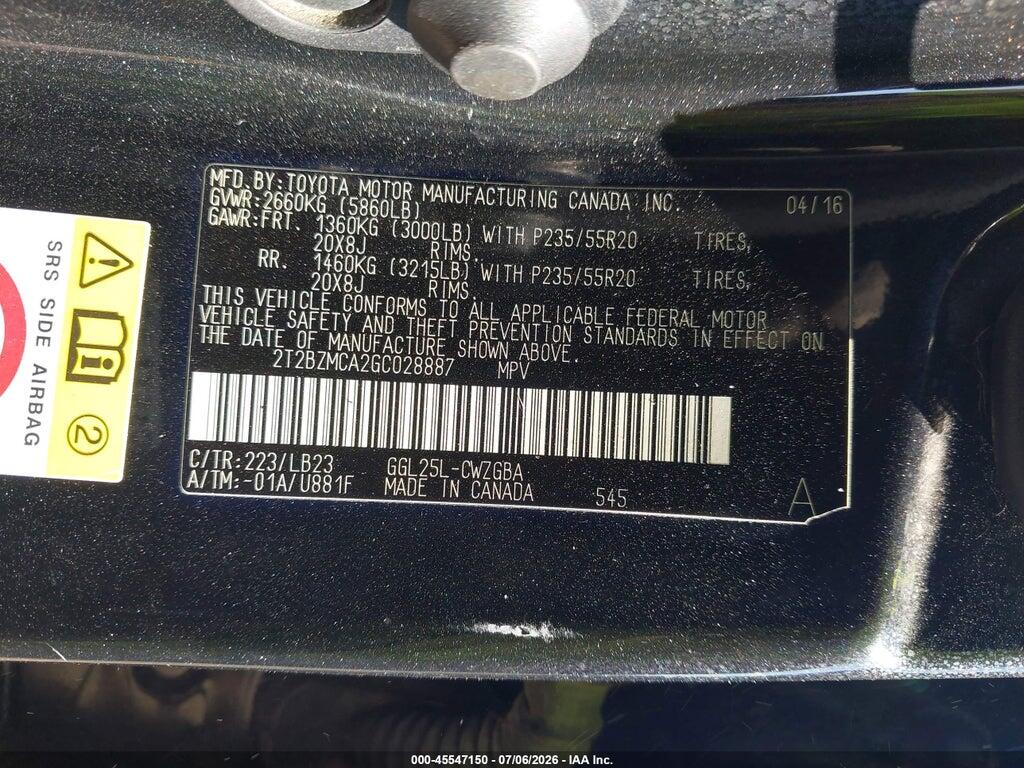 2T2BZMCA2GC028887 2016 LEXUS RX 350 photo no. 9