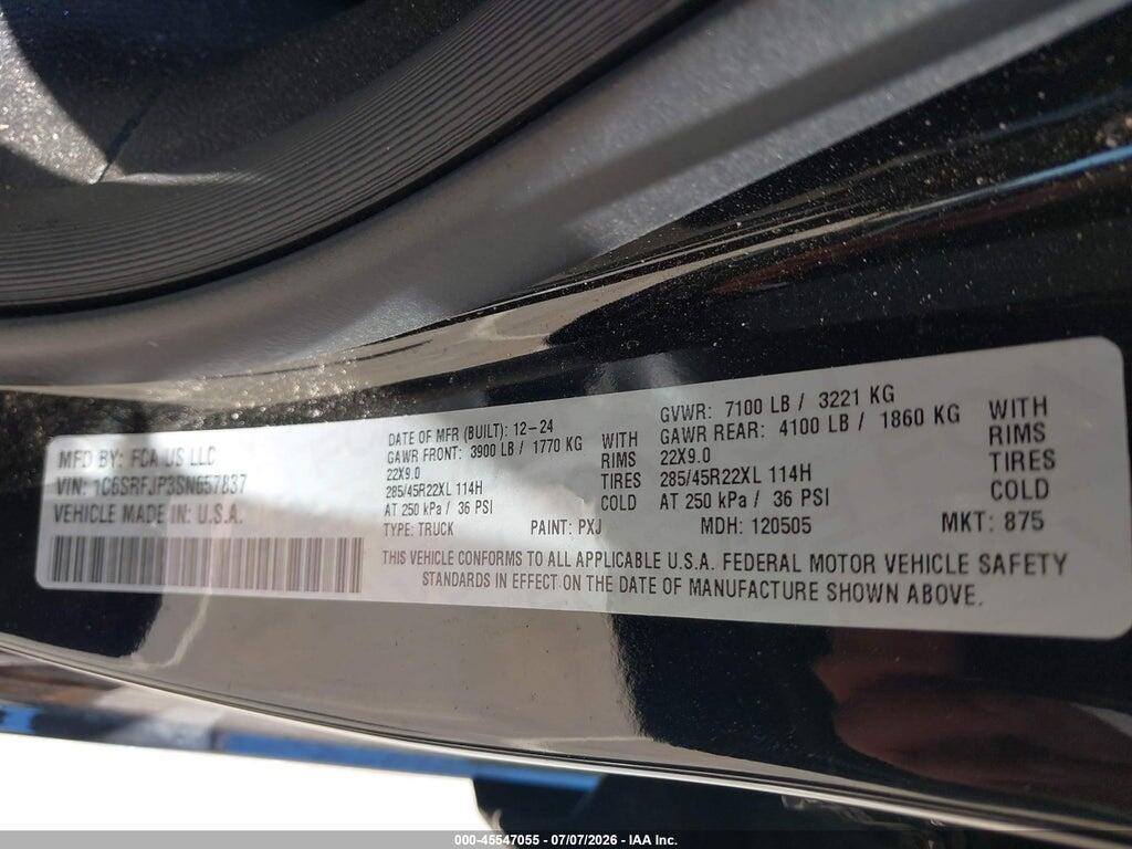 1C6SRFJP3SN657837 2025 RAM 1500 photo no. 9