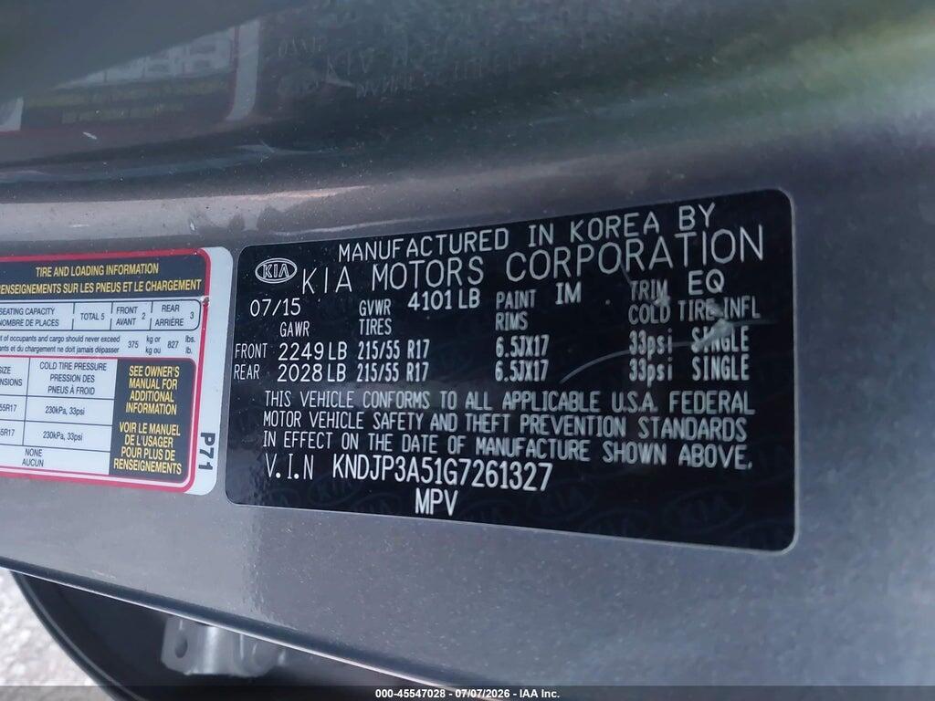 KNDJP3A51G7261327 2016 KIA SOUL photo no. 9
