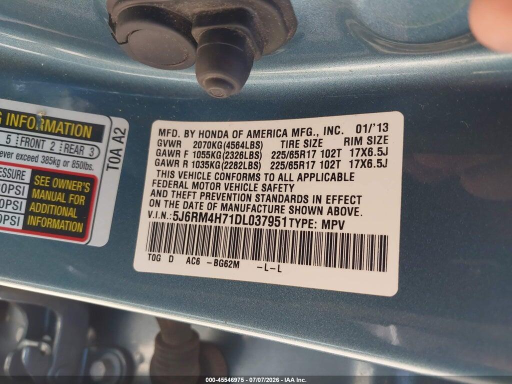 5J6RM4H71DL037951 2013 HONDA CR-V photo no. 9