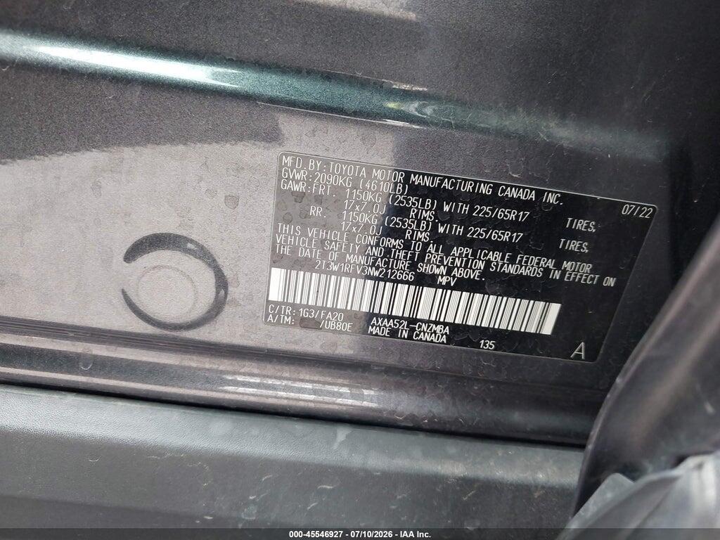 2T3W1RFV3NW212666 2022 TOYOTA RAV4 photo no. 9