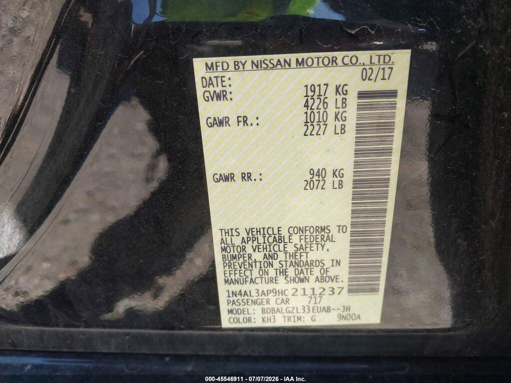1N4AL3AP9HC211237 2017 NISSAN ALTIMA photo no. 9