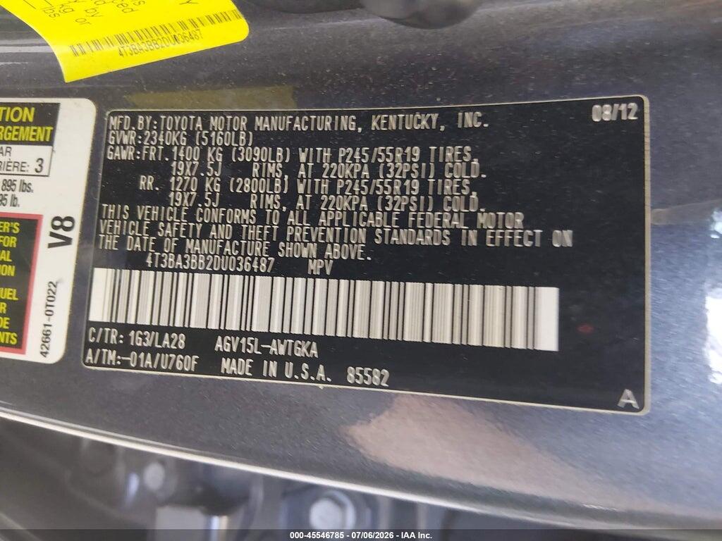 4T3BA3BB2DU036487 2013 TOYOTA VENZA photo no. 9