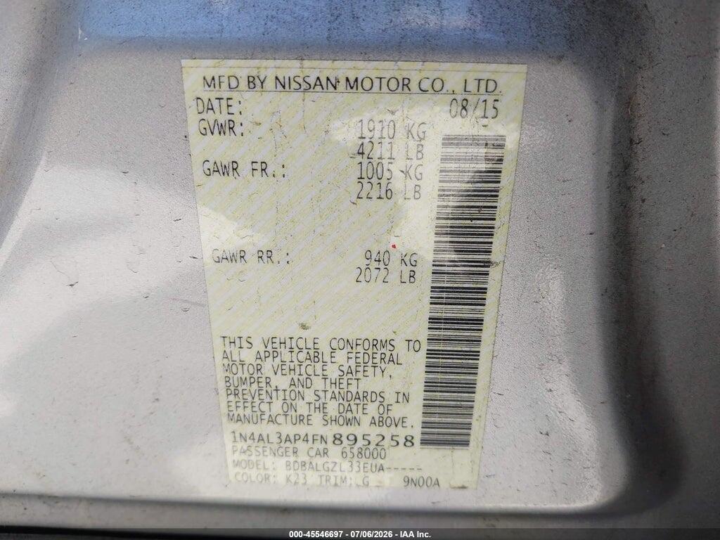 1N4AL3AP4FN895258 2015 NISSAN ALTIMA photo no. 9